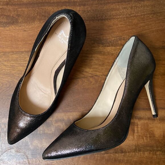 Marc Fisher Jaxon Pumps Pewter Dark Gray Leather Shoes Heels Women's 6.5 - Picture 9 of 9